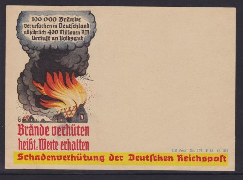 Deutsches Reich Werbekarte "Brände verhüten" 1943