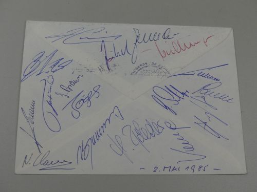 Paraguay Brief mit 18 Autogrammen VfB Stuttgart 1985