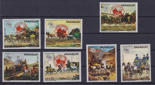 Paraguay 3794/3800 postfr. kopfstehender Aufdruck Ausipex 1984