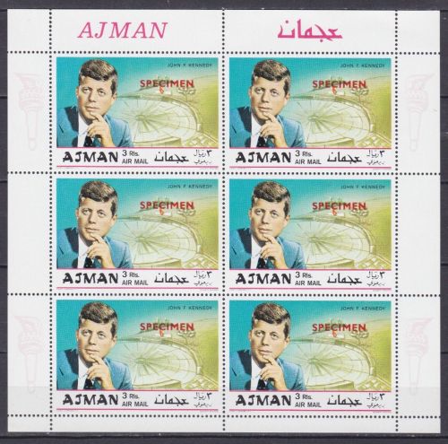 Ajman 446 postfr./mnh JFK Kennedy 1969 SPECIMEN