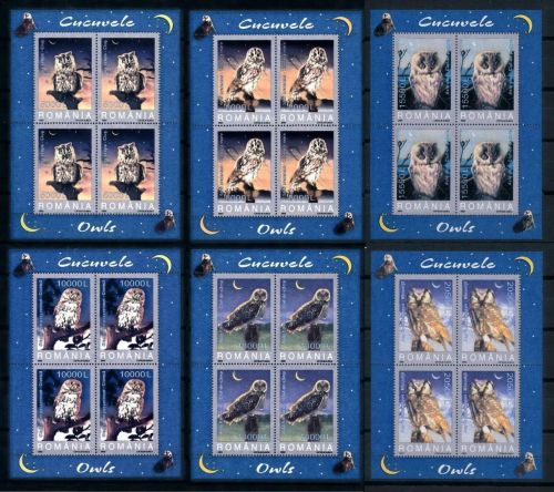 Rumänien 5729/5734 KB postfr./mnh Eulen owls 2003