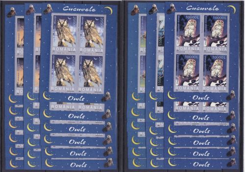 Rumänien 5 x 5729/5734 KB postfr./mnh Eulen owls 2003