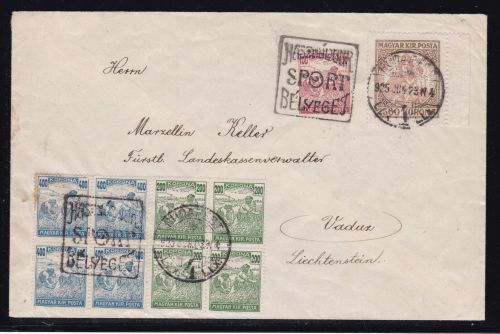 Ungarn Brief mit Sonderstempel "SPORT" 1925