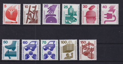 Berlin 402/411 + 453 postfr. Rollenmarken mit Nummern
