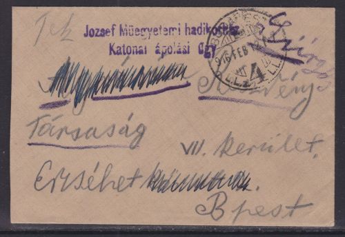 Ungarn Brief Militärhospital 1916