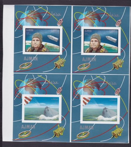 Ajman Block 69+141 postfr./mnh Apollo Space Gagarin 1968/1969 PROOF