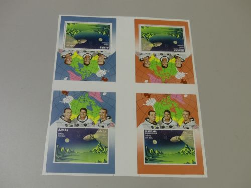 Ajman Block 67 A+B + Manama Block A 12 A+B postfr./mnh Apollo Space 1968 PROOF