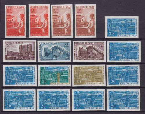 Niger 141/144 postfr./mnh Zementwerke Malbaza 1966 17 PROOFS