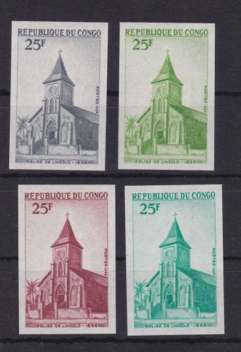 Kongo 206 postfr./mnh Kirche church 1970 4 PROOF