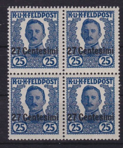 Österreich Feldpost Italien VII postfr./mnh Viererblock Michel 100 €