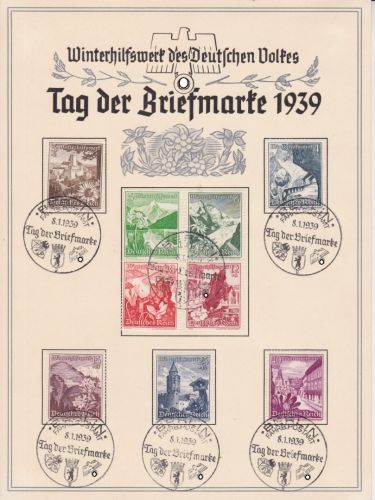 Deutsches Reich 675/683 Gedenkblatt 1939