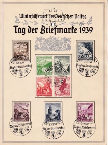 Deutsches Reich 675/683 Gedenkblatt 1939