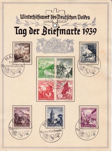 Deutsches Reich 675/683 Gedenkblatt 1939
