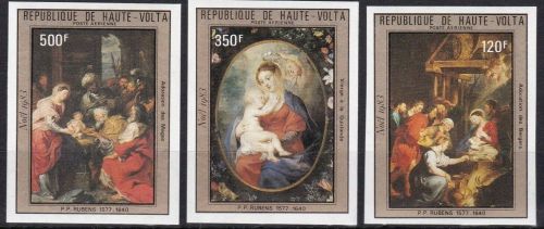 Obervolta 2 x 926/928 B postfr./mnh Gemälde paintings Weihnachten ungez.IMPERF.