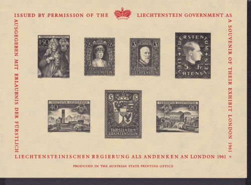 Liechtenstein Sonderblock London 1961