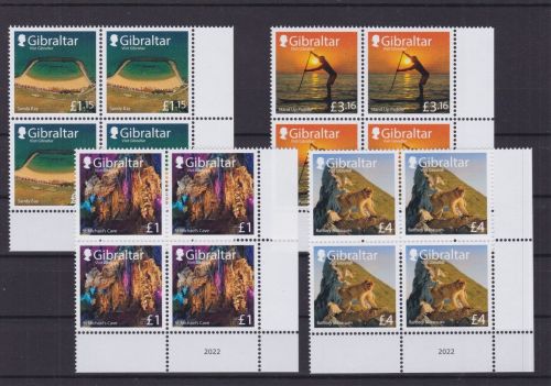 Gibraltar 2055/2059 + Block 152 postfr./mnh Sehenswürdigkeiten 2022