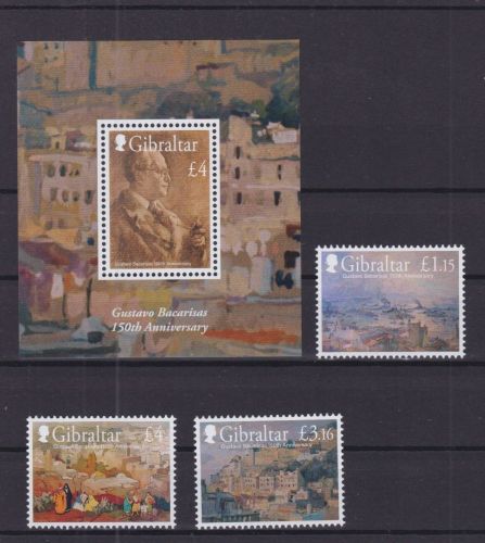 Gibraltar 2060/2062 + Block 153 postfr./mnh Gemälde paintings 2022