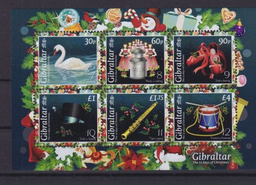 Gibraltar Block 154 postfr./mnh Weihnachten Vögel birds 2022