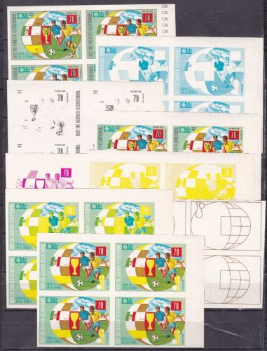 Äquatorialguinea 283 Phasendrucke proof postfr./mnh Fußball soccer 1974