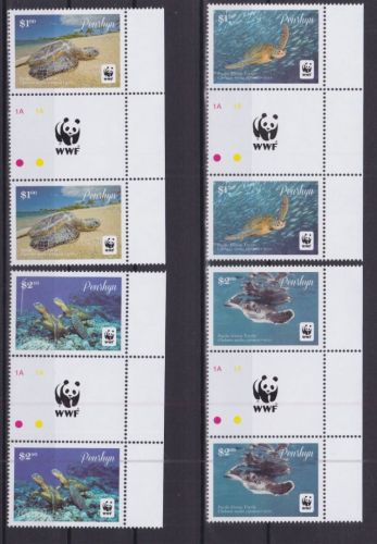Penrhyn 757/760 postfr. Schildkröten turtles WWF 2014 gutter pairs
