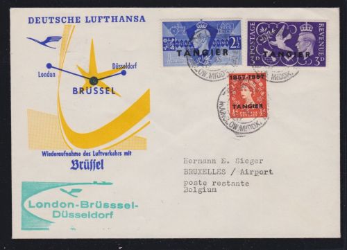 Lufthansa London - Brüssel - Düsseldorf Zuleitung aus Tanger 1958
