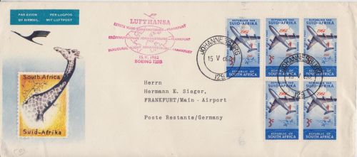Lufthansa Boeing 720 B Erstflug Johannesburg - Frankfurt 1962