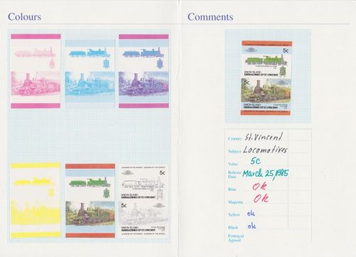 Union Islands Eisenbahn railway Phasendrucke proof 1985