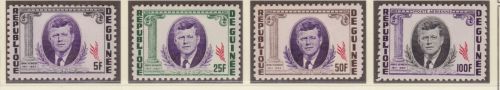 Guinea 226/29 postfr. John F. Kennedy JFK 1964 USA Flagge ohne blaue Farbe