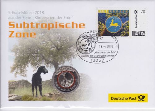 Numisbrief 5 € Polymer Subtropische Zone 2018