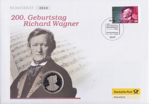 Numisbrief 10 € Richard Wagner 2013