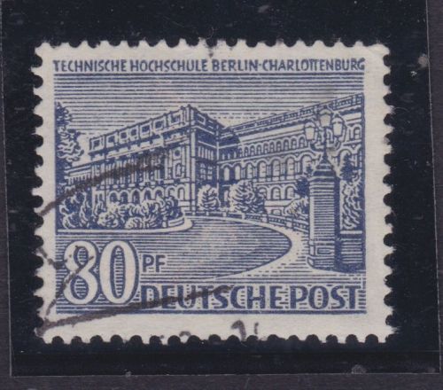 Berlin 55 III gest. Simslinie über Fensterbogen gebrochen Michel 65 €