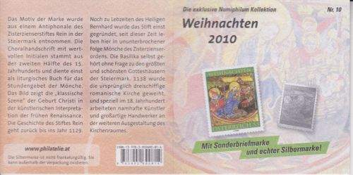 Numiphilum Nr. 9 Briefmarke + 999er Silberbarren Wien 2010