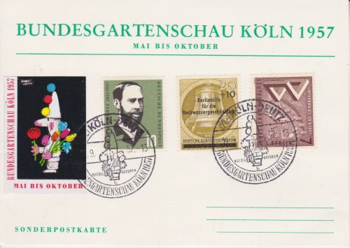 Berlin Sonderkarte Bundesgartenschau BUGA 1957