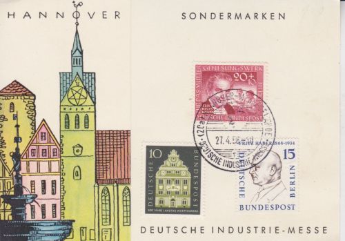 Berlin Sonderkarte Deutsche Industrie-Messe Hannover 1958