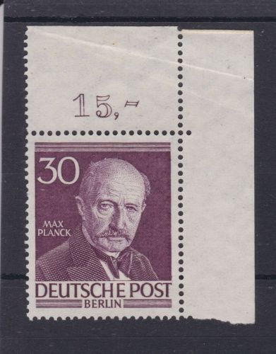 Berlin 99 postfr. Max Planck Ecke oben rechts 1952