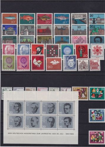 Bund Jahrgang 1964 postfr. komplett