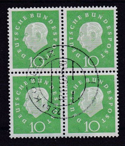 Bund 303 4er-Block gest. Heuss 1959 Michel 10 € ++