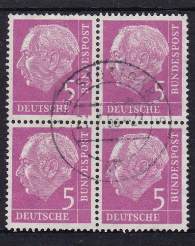 Bund 179 xWv 4er-Block gest. Heuss 1954