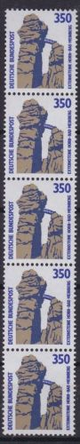 Bund 1407 A v R II 5er-Streifen mit Nummer postfr./mnh Michel 26 €