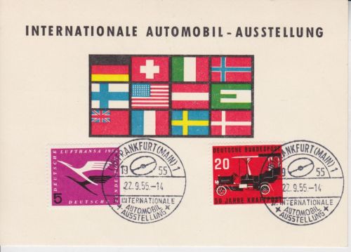 Bund Sonderkarte Int. Automobil-Ausstellung 1955