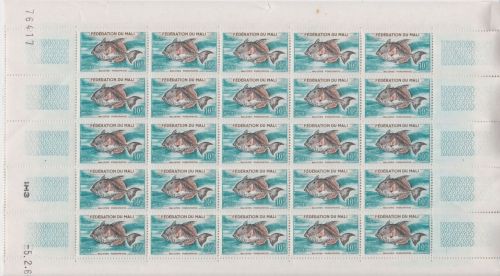 Mali 7 postfr./mnh Fische 1960