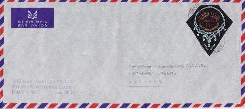 Sierra Leone Brief mit Diamanten-Briefmarke 1969