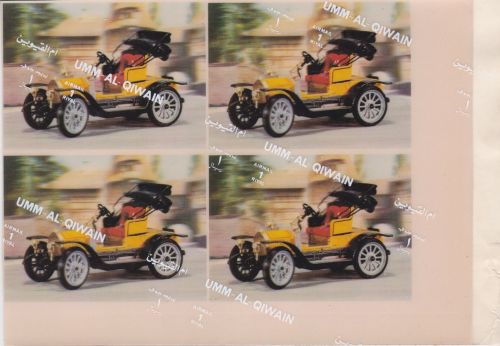 Umm al Qiwain 4er-Block 3-d PROOF autos cars 1972