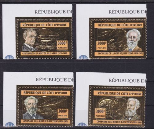 Elfenbeinküste 1422/1425 postfr./mnh Jules Verne 2005 GOLD