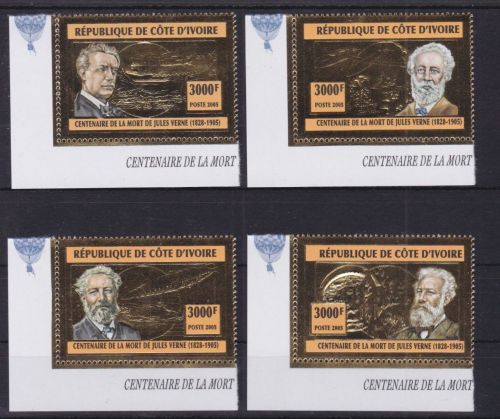 Elfenbeinküste 1422/1425 postfr./mnh Jules Verne 2005 GOLD