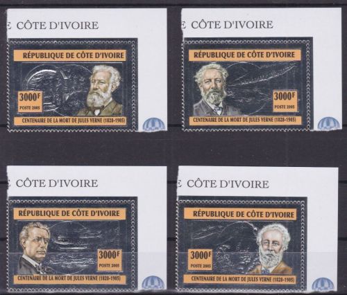 Elfenbeinküste 1418/1421 postfr./mnh Jules Verne 2005 SILBER