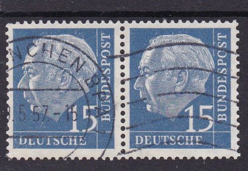 Bund 184 x Wv waagerechtes paar gest. Heuss 1954 Michel 50 €