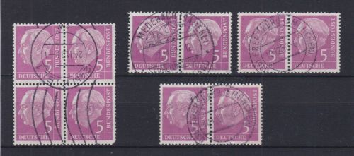 Bund 179 x Wv 4er-Block + 3 waagr. Paare gest. Heuss 1954 Michel 37 €