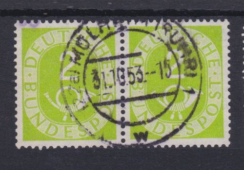 Bund 123 gest./used waagerechtes Paar Posthorn 1951 Michel 25 €