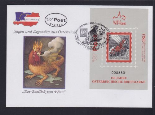 Österreich Block 13 FDC Sagen + Legenden 2000